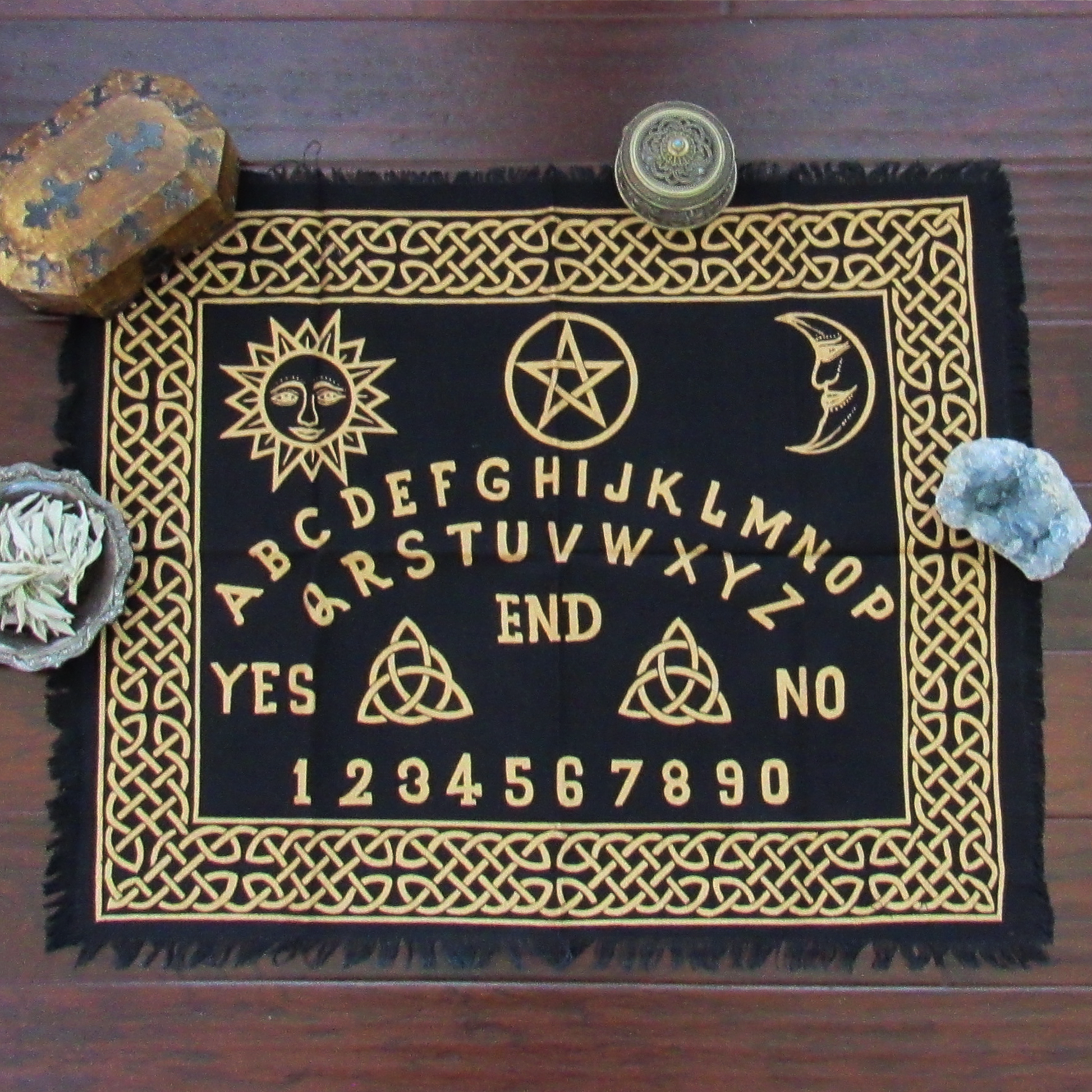 Spirit Board Altar Cloth (Gold and Black)