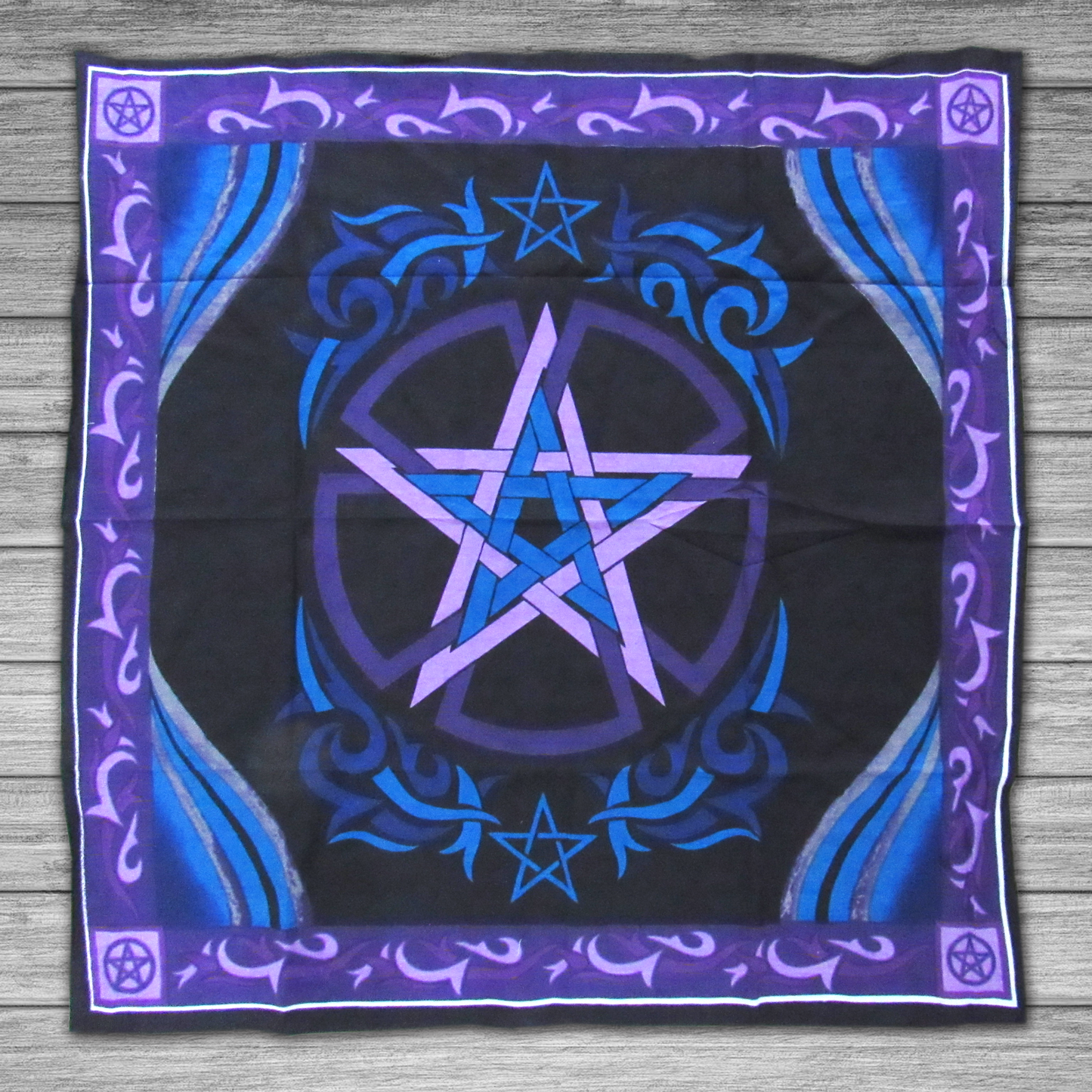 Blue and Purple Pentacle Altar Cloth (36 Inches)