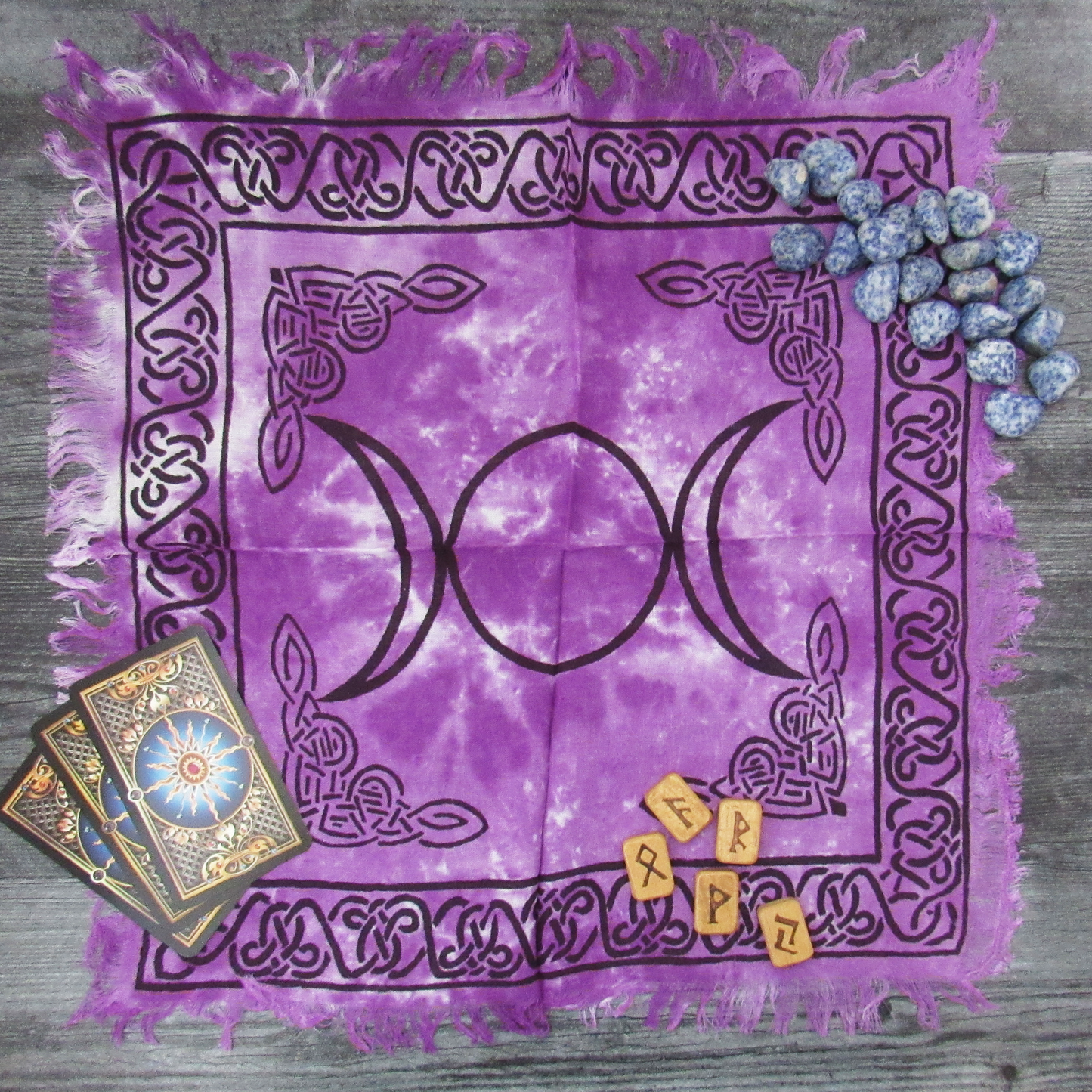 Purple Triple Moon Altar Cloth (18 Inches)