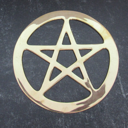 Brass Pentacle Altar Tile (6 Inches)