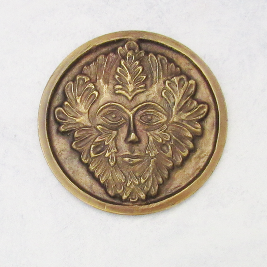 Green Man Bronze Altar Tile