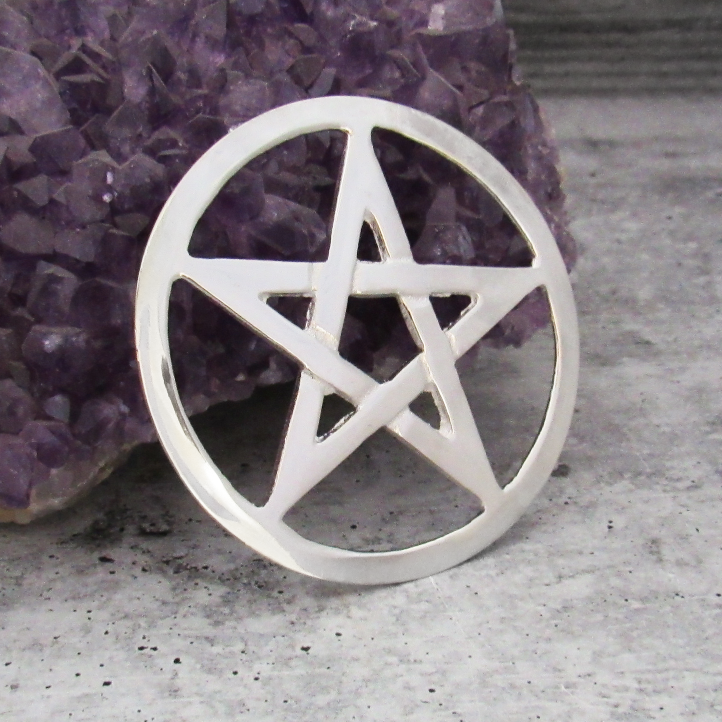 Silver-Plated Pentacle Altar Tile (2.75 Inches)