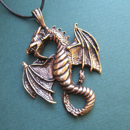 Celtic Dragon Bronze Pendant