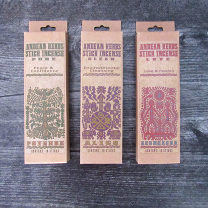 Andean Herbs Stick Incense - Pure (Package of 10)