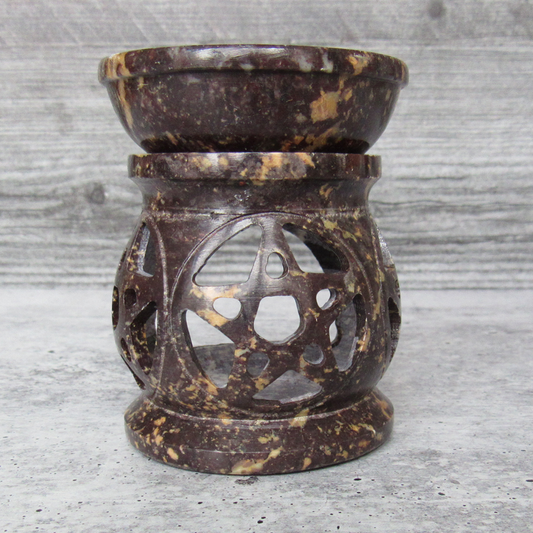 Triple Pentagram Soapstone Aroma Lamp