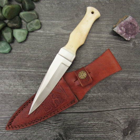 Bone Handle Single-Edge Dagger (9 Inches)