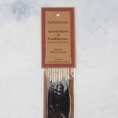 Auroshikha Resin Incense Sticks - Sacred Myrrh & Frankincense