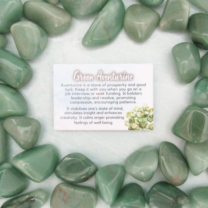 Green Aventurine (Package of 3 with Info Card)