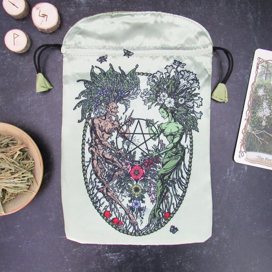 Magickal Botanical Satin Bag