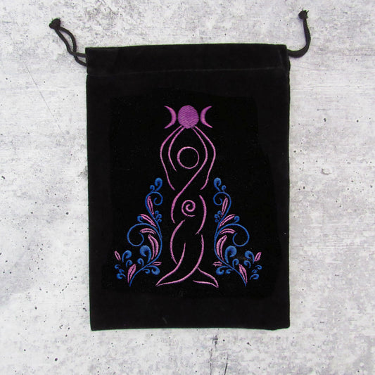 Moon Goddess Embroidered Tarot Bag