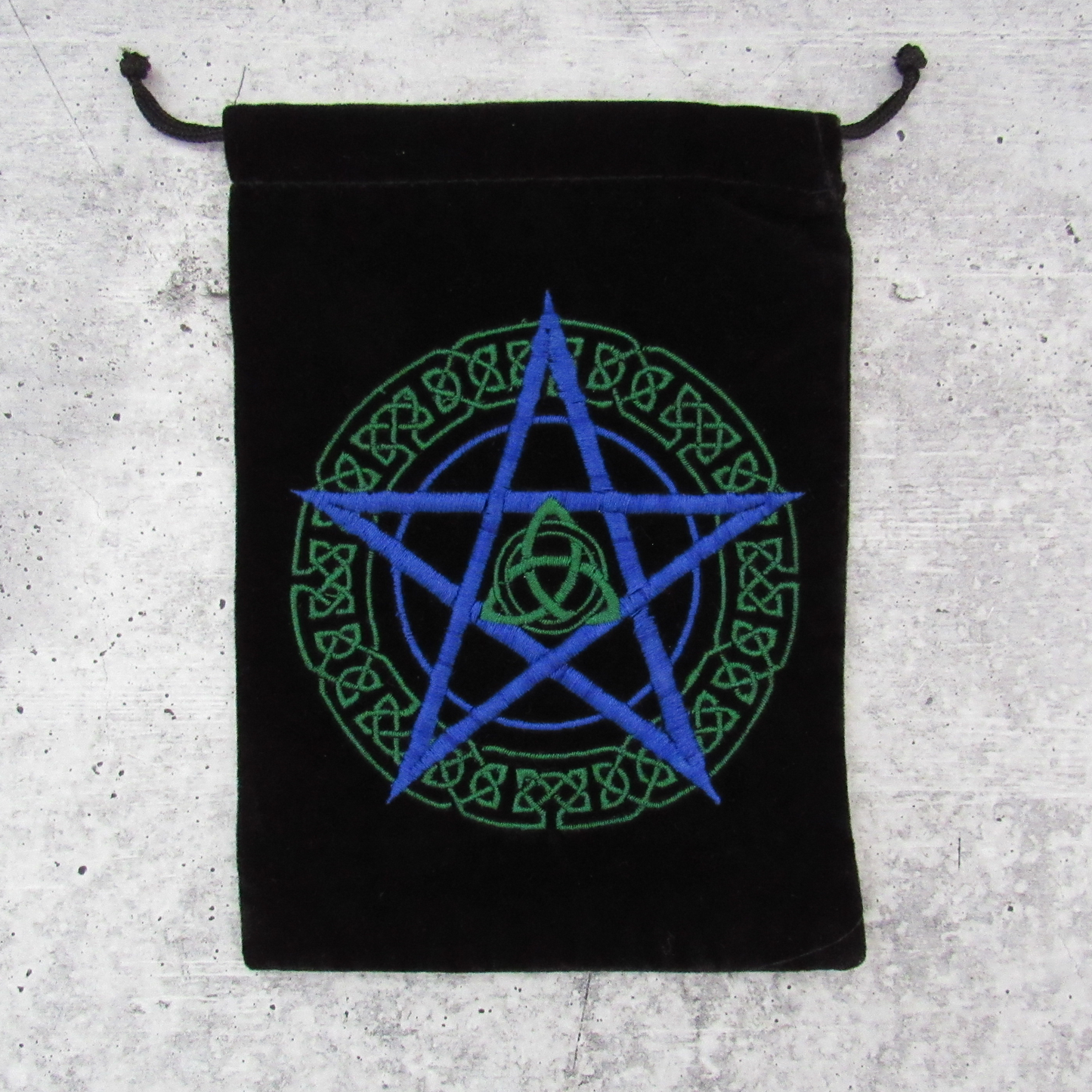 Pentagram with Triquetra Embroidered Tarot Bag