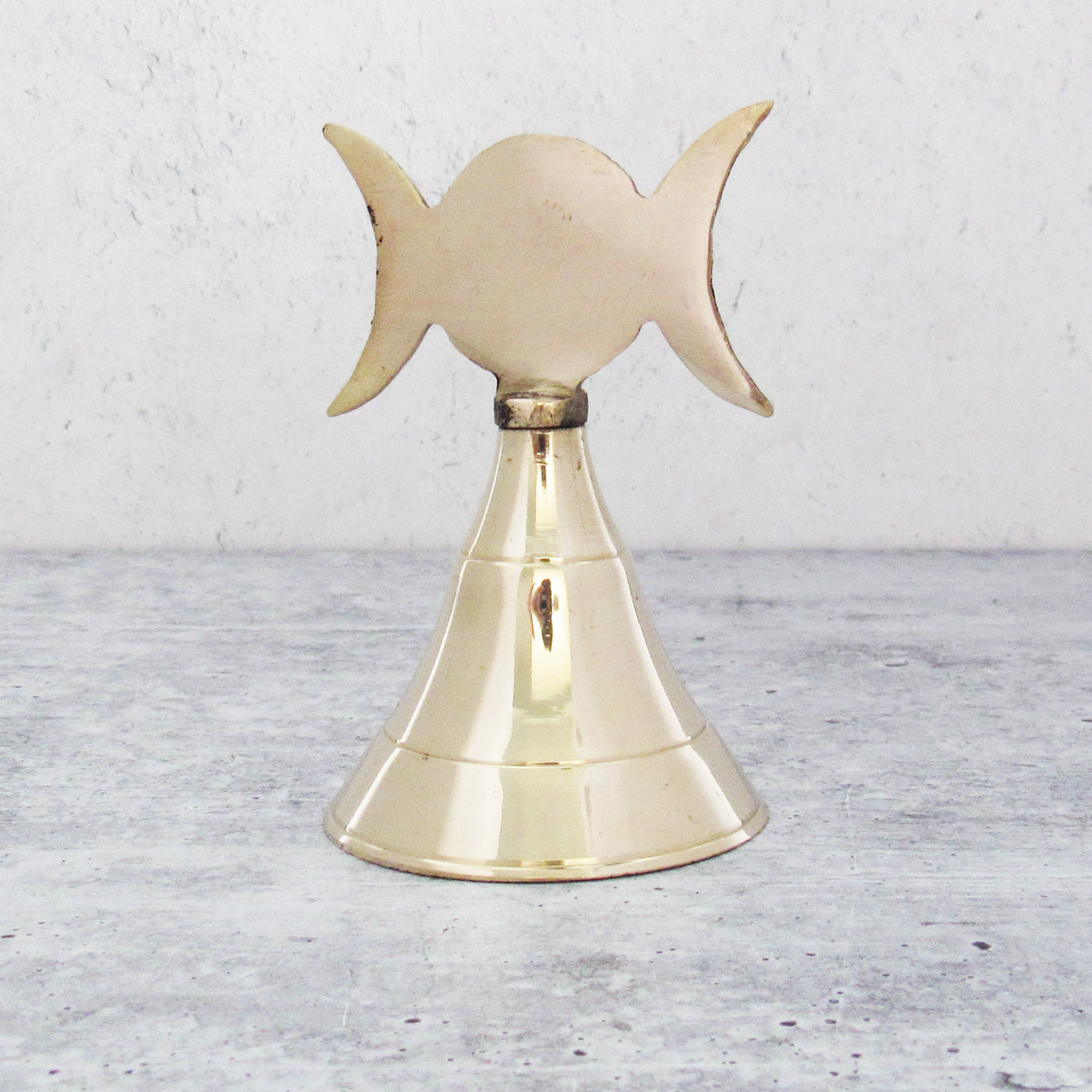 Triple Moon Brass Altar Bell