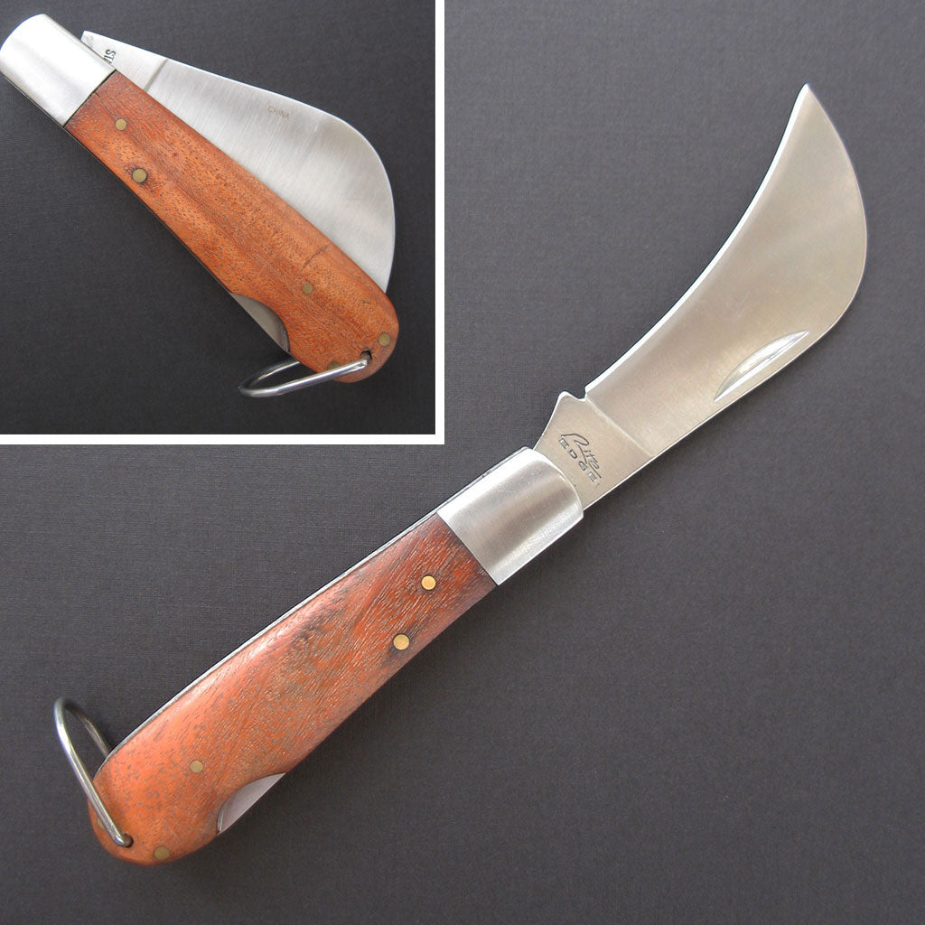 Folding Boline with Wood Handle