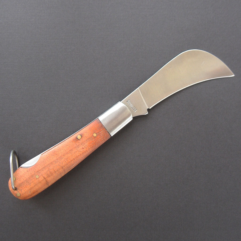 Folding Boline with Wood Handle