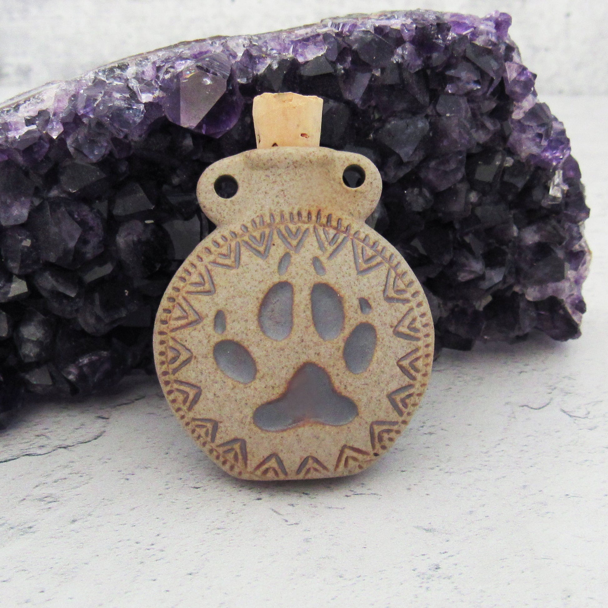 Wolf Paw Ceramic Bottle