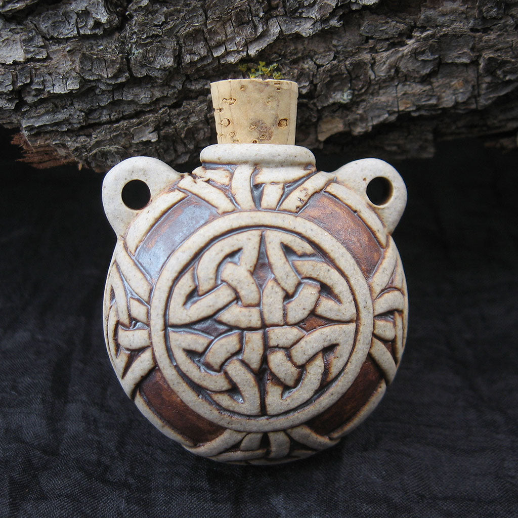 Celtic Knot Ceramic Bottle