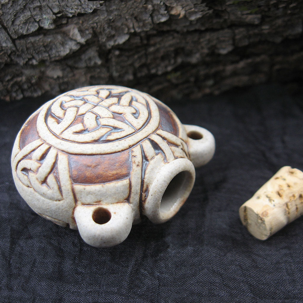 Celtic Knot Ceramic Bottle