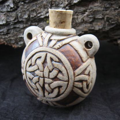 Celtic Knot Ceramic Bottle