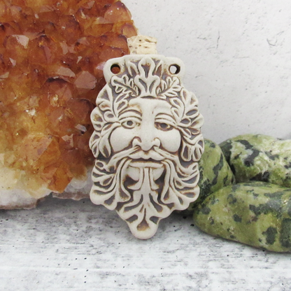 Green Man Ceramic Bottle