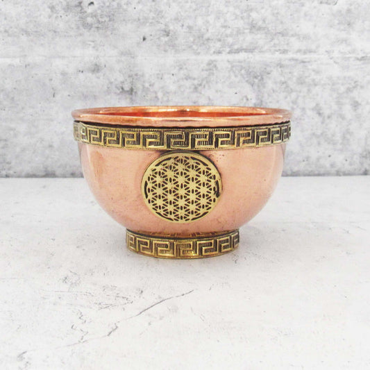 Flower of Life Copper Offering Bowl (3 Inches)