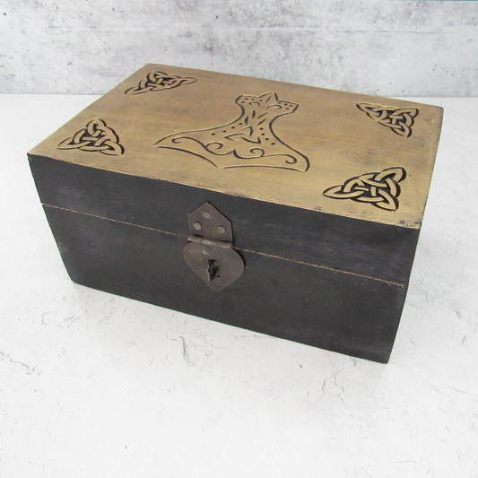 Thor's Hammer Wooden Chest