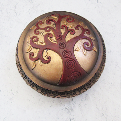 Tree of Life Round Trinket Box