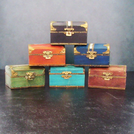 Colored Wood Mini Chests (Set of 6)