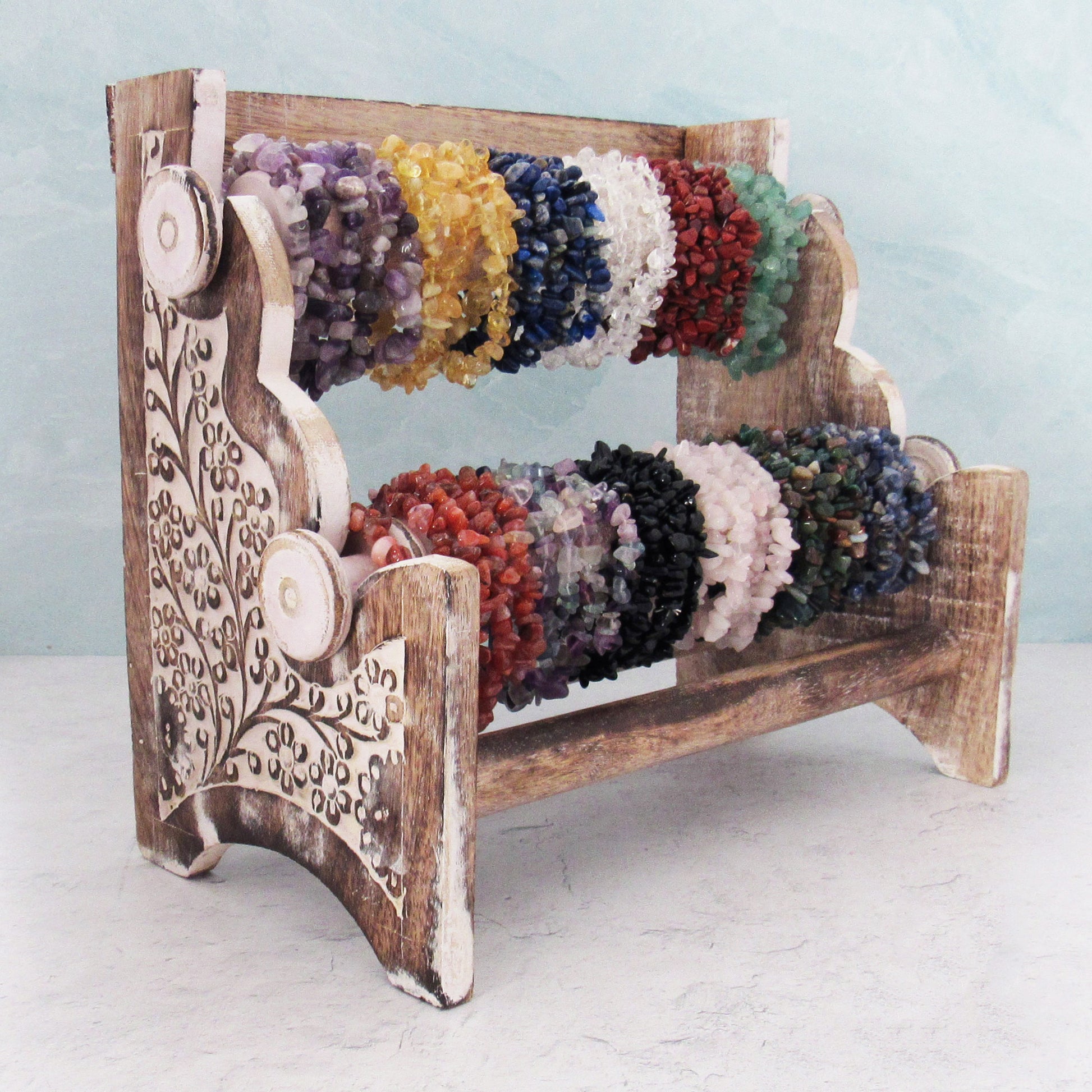 Carved Wood Bracelet Display