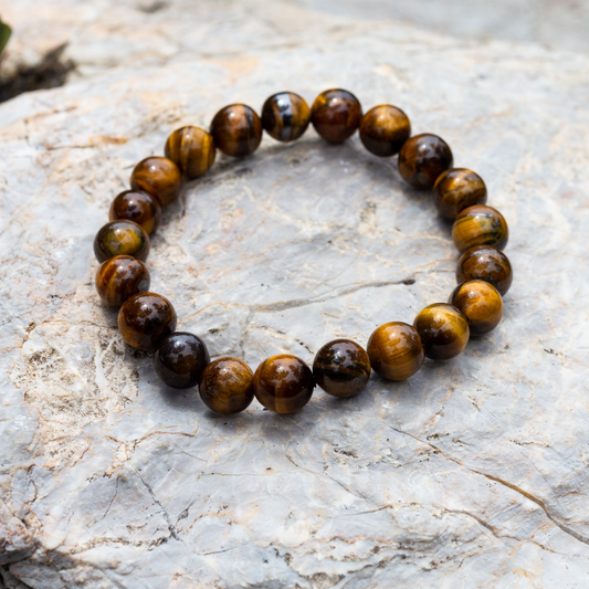 Tiger's Eye Round Bead Bracelet (8mm)