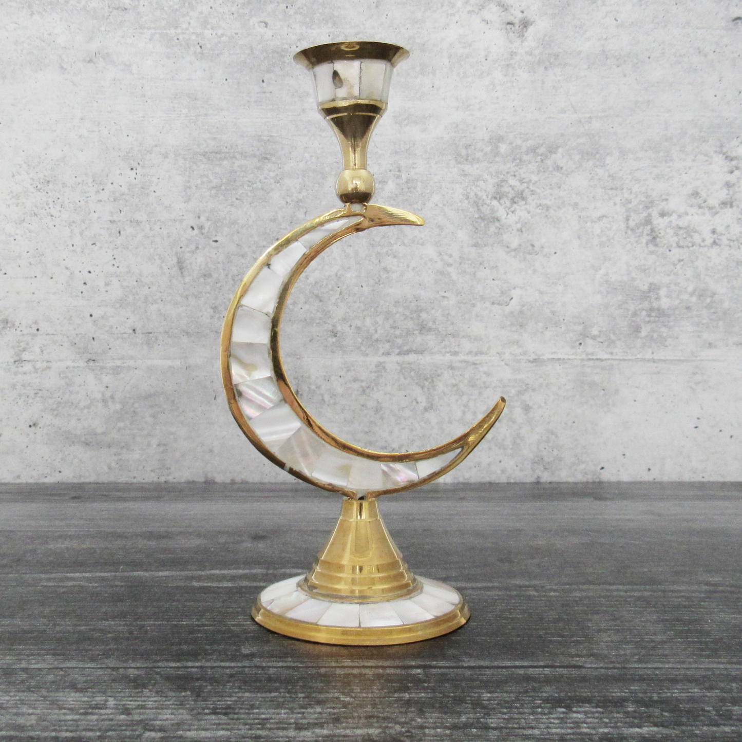 Brass Crescent Moon Candle Holder