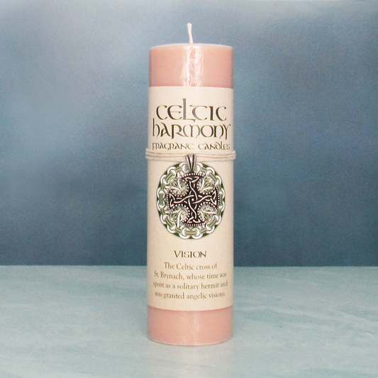 Celtic Harmony Pillar Candle with Pewter Pendant (Vision)