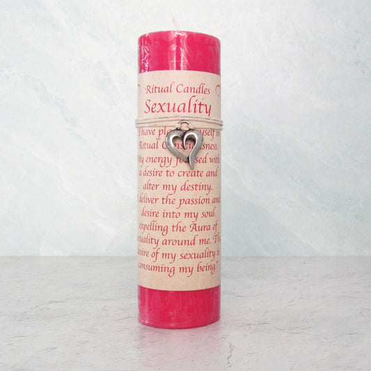 Sexuality Pillar Candle with Pewter Pendant