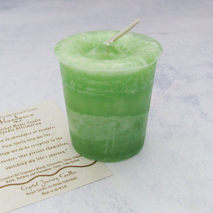 Abundance Votive Candle by Crystal Journey