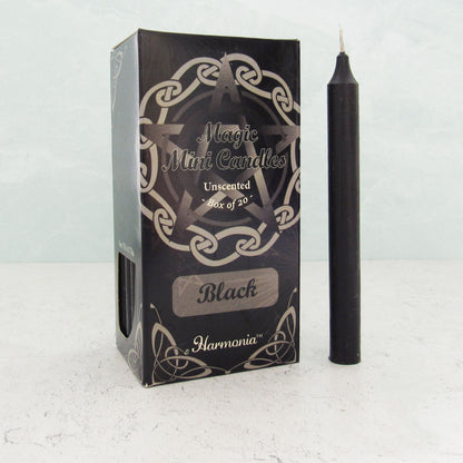 Black Mini Candles (Box of 20)