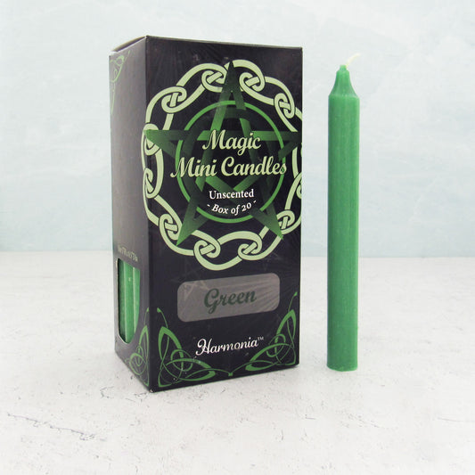 Green Mini Candles (Box of 20)