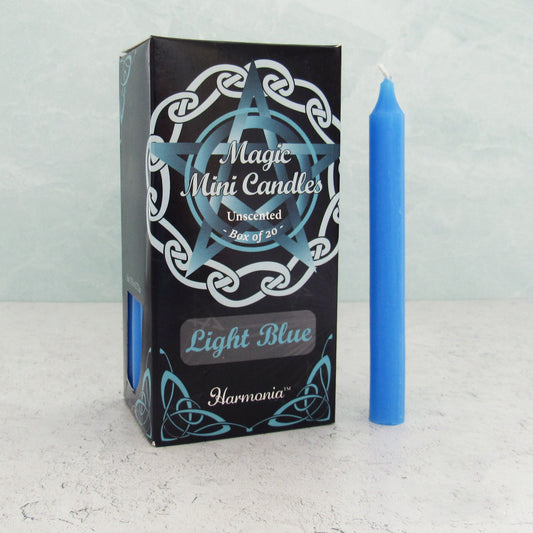 Light Blue Mini Candles (Box of 20)