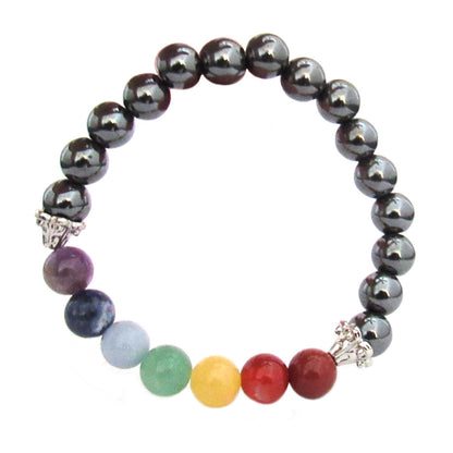 Seven Chakras Bracelet with Hematite