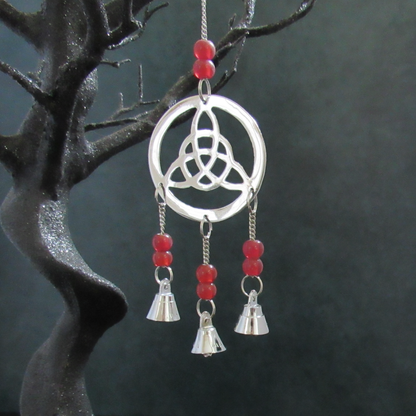 Triquetra Chime with Beads (Red)