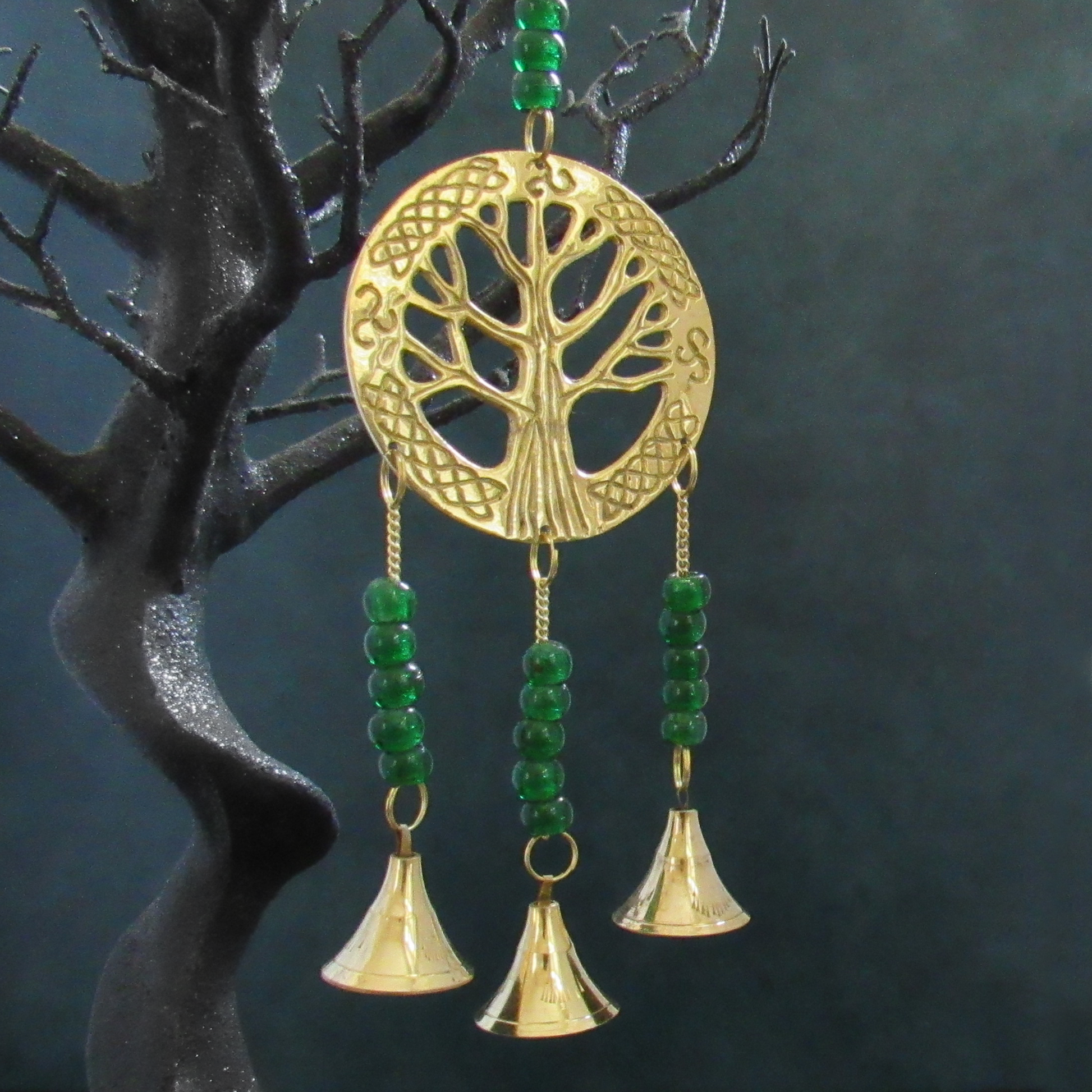 Brass Tree of Life Chime with Beads