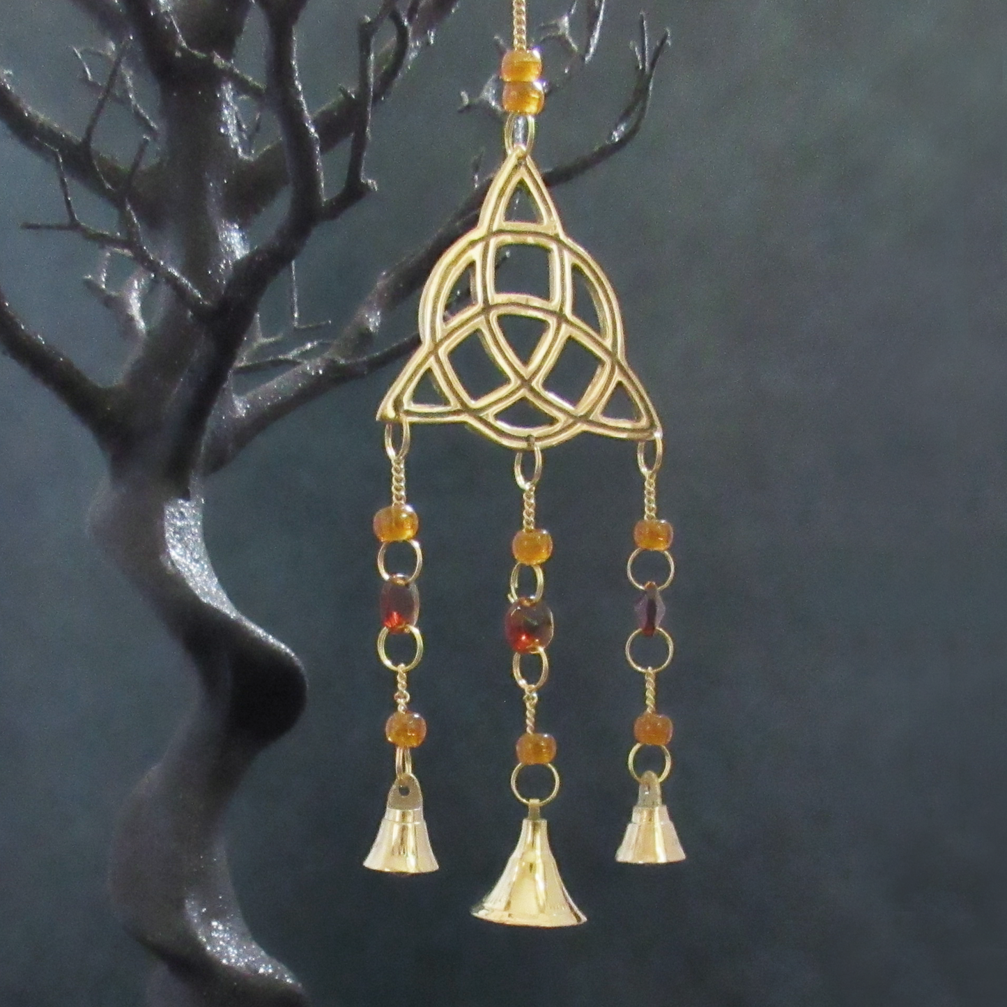 Brass Triquetra Chime with Beads