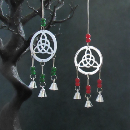 Triquetra Chime with Beads (Red)