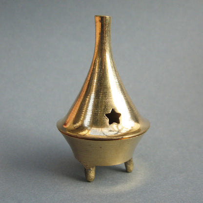 Mini Brass Incense Cone Burner with Lid (Assorted Styles)