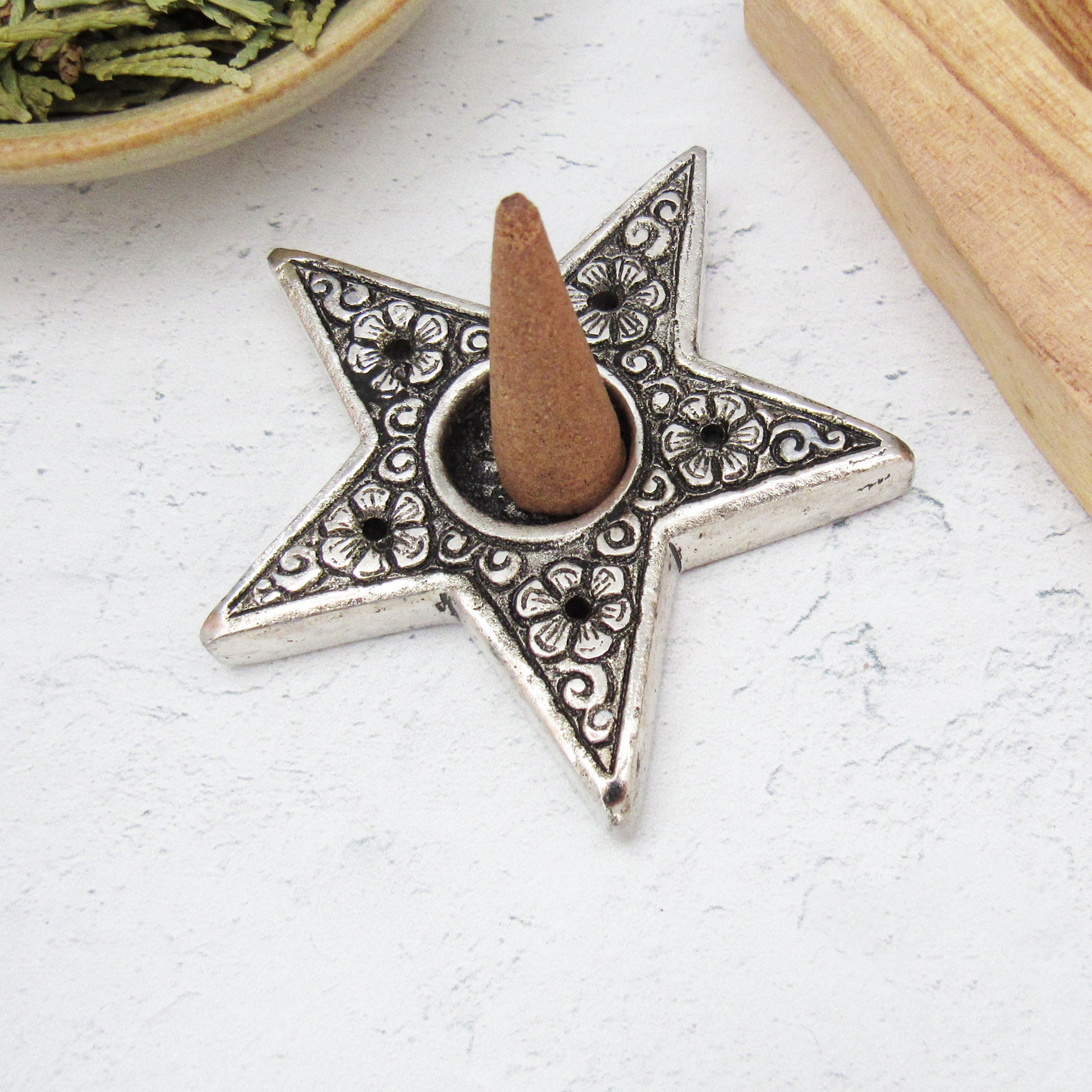 Silver Star Incense Burner (2.5 Inches)