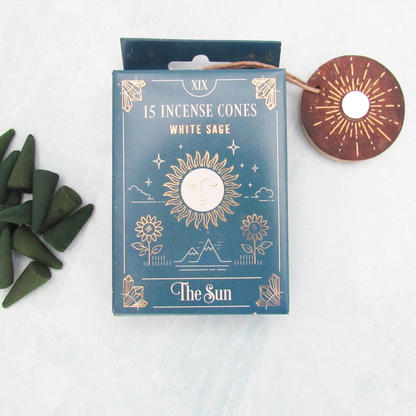 Tarot Incense Cones (Choose Scent) The Sun (White Sage)