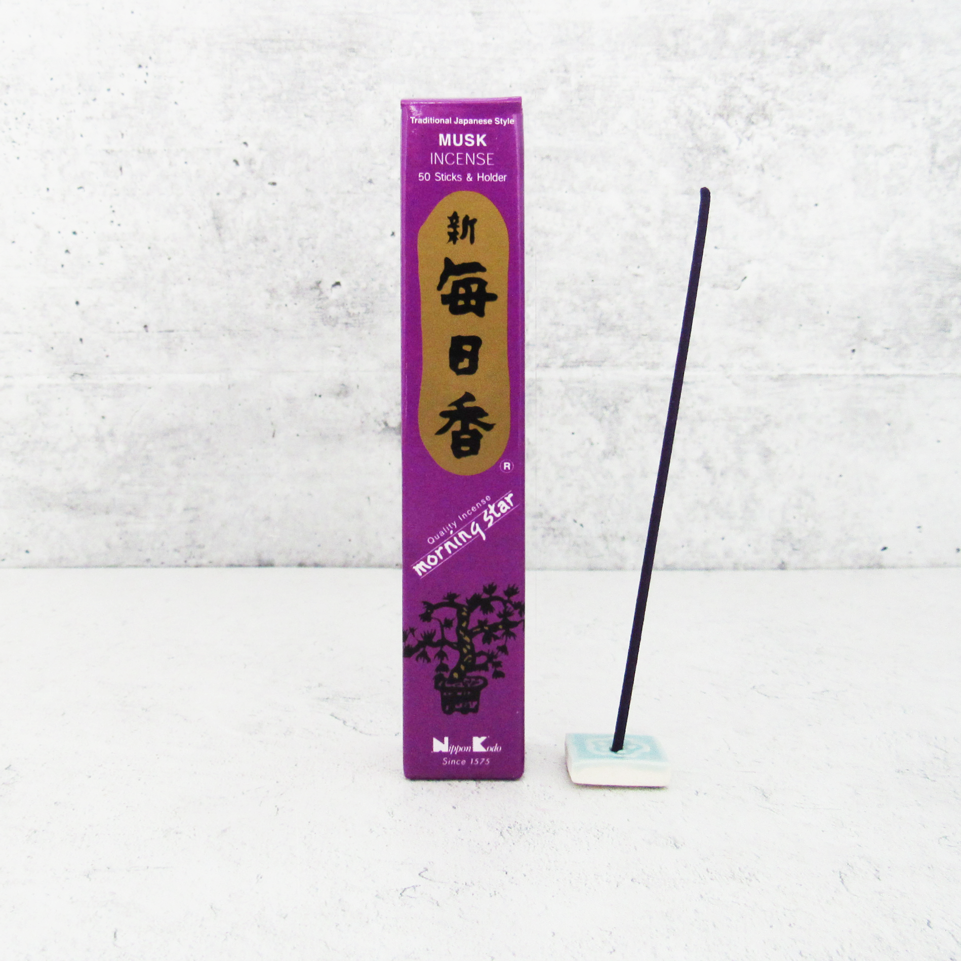 Morning Star Incense - Musk (Box of 50 Sticks with Holder)