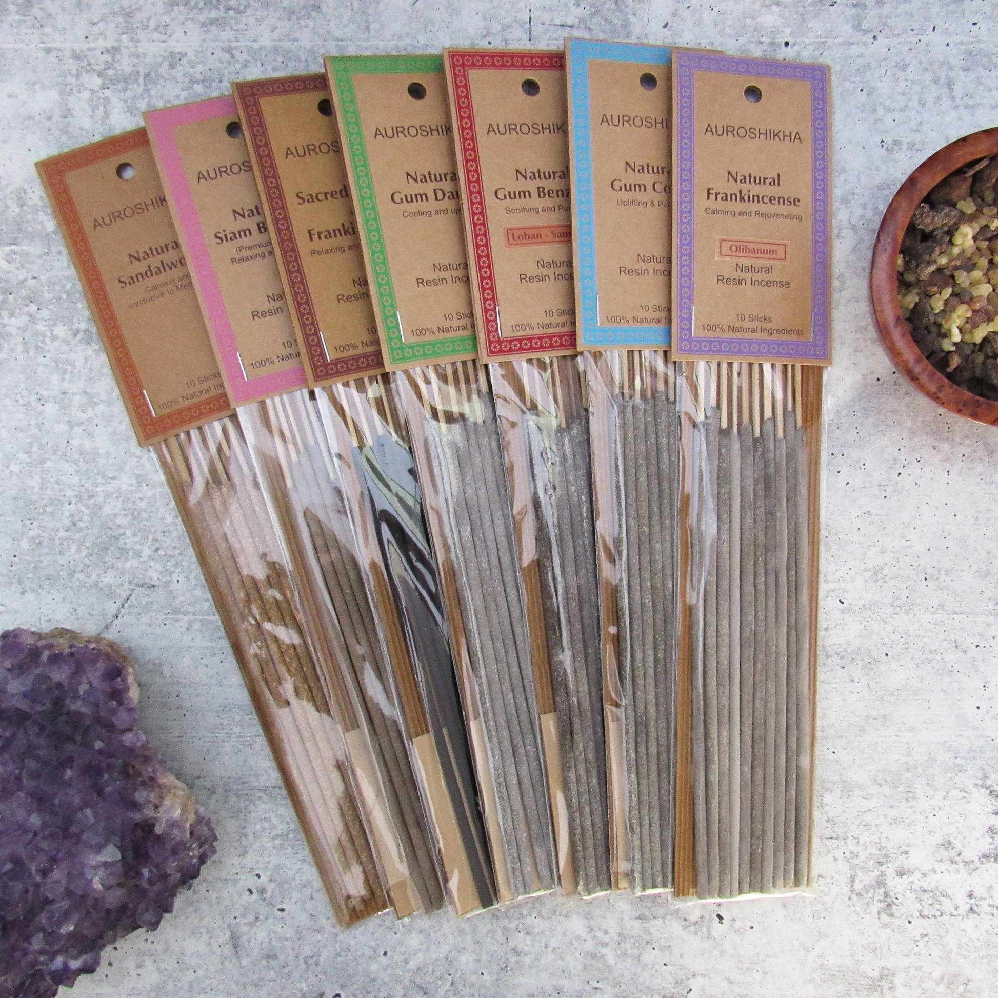 Auroshikha Resin Incense Sticks - Sacred Myrrh & Frankincense