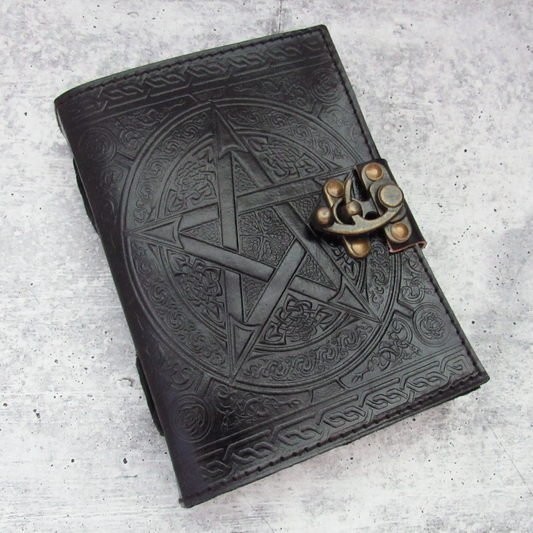 Black Pentagram Leather Journal