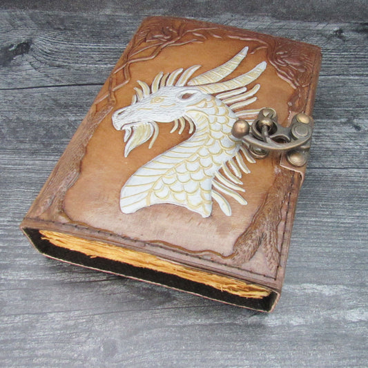 White Dragon Journal with Aged Paper