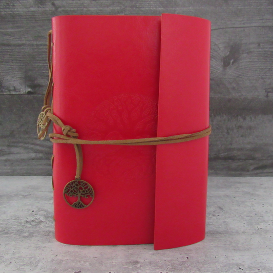 Faux Leather Tree of Life Journal (Red)