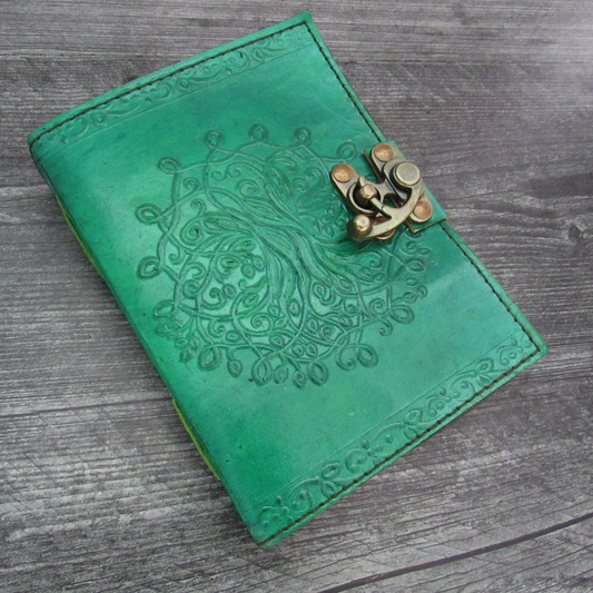 Green Tree of Life Leather Journal